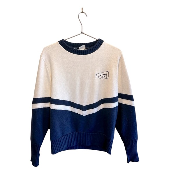 ✨Vintage Cheerleader Crew Neck Knit Sweater Top - size Large✨ - Picture 1 of 5